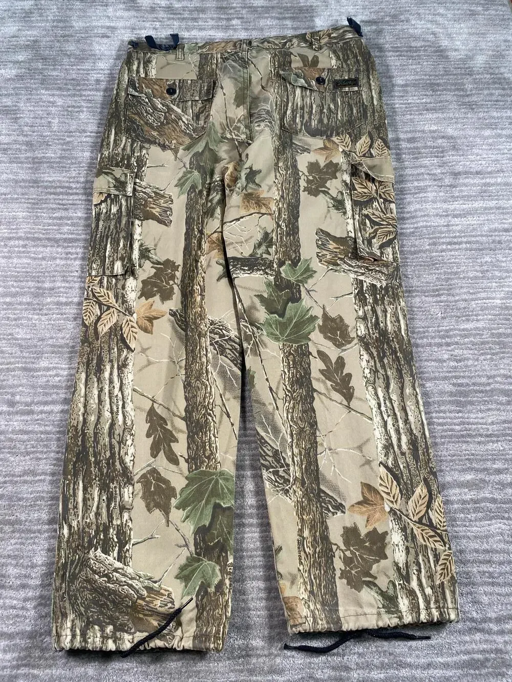 Liberty Pants Mens Large 38x31 Green Camo Cargo Adjustable Waist Hunting USA